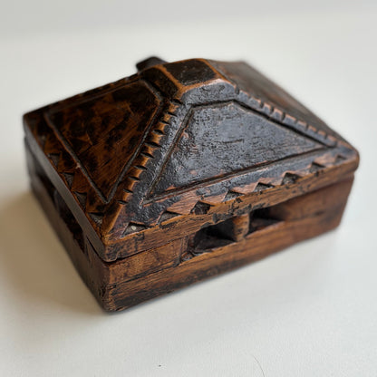 Antique Indian Wooden Spice Box Swivel Lid | The Urban Vintage Affair