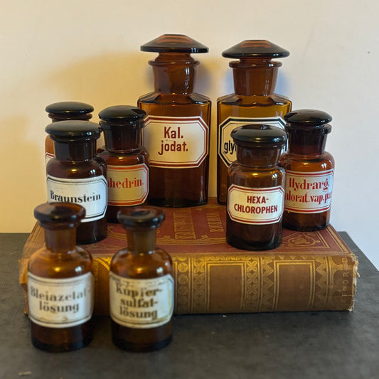 The Artist Vincent - Amber Glass Pharmacy / Chemist Bottle