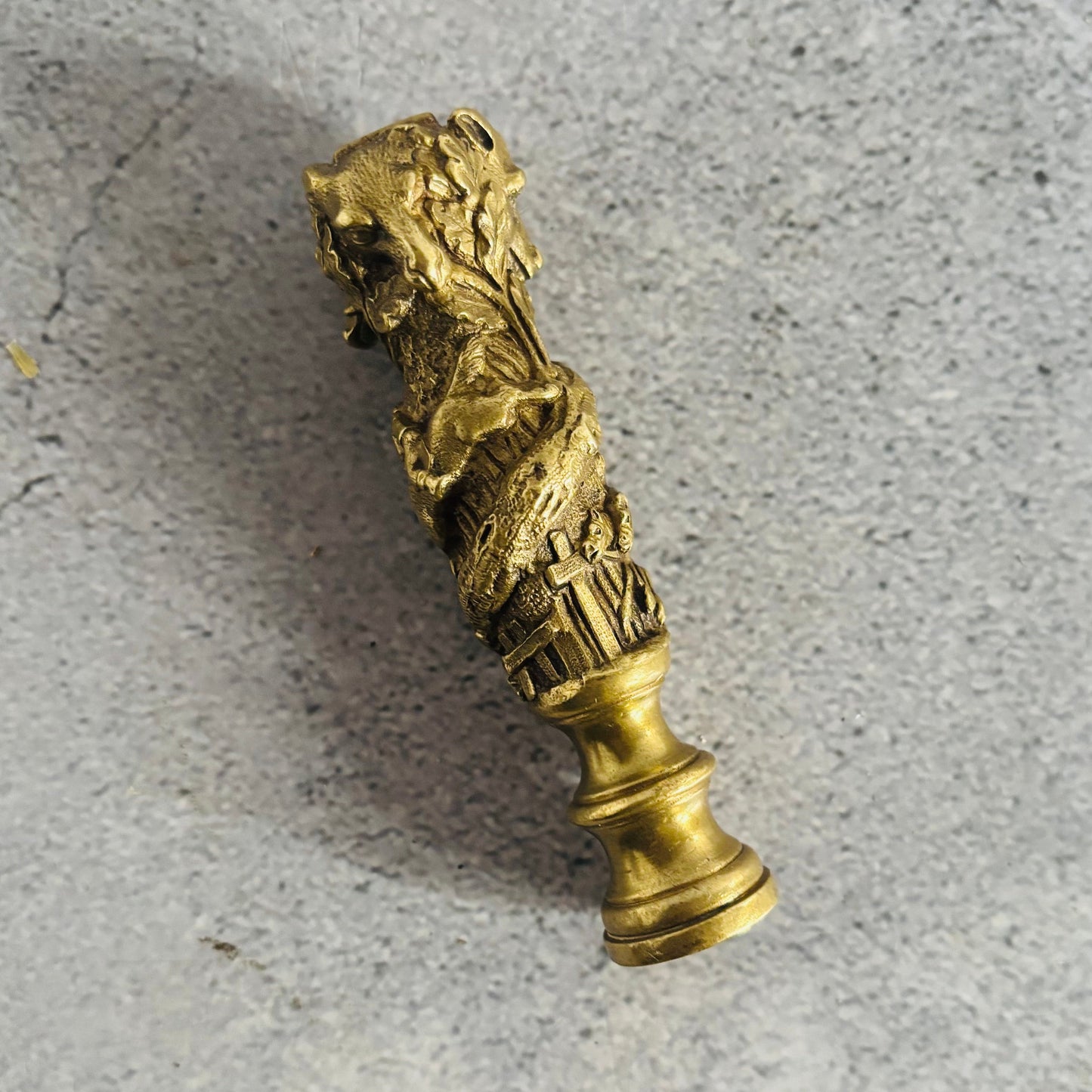 Antique Bronze Sculpture Wax Seal Stamp 