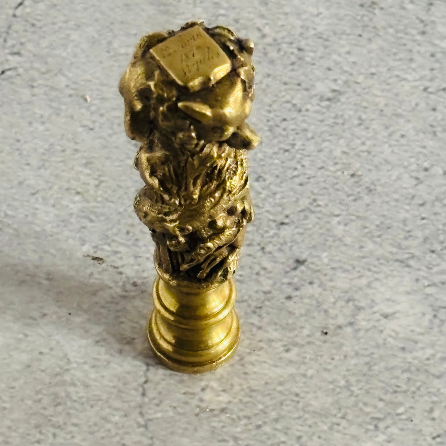 Antique Bronze Sculpture Wax Seal Stamp 