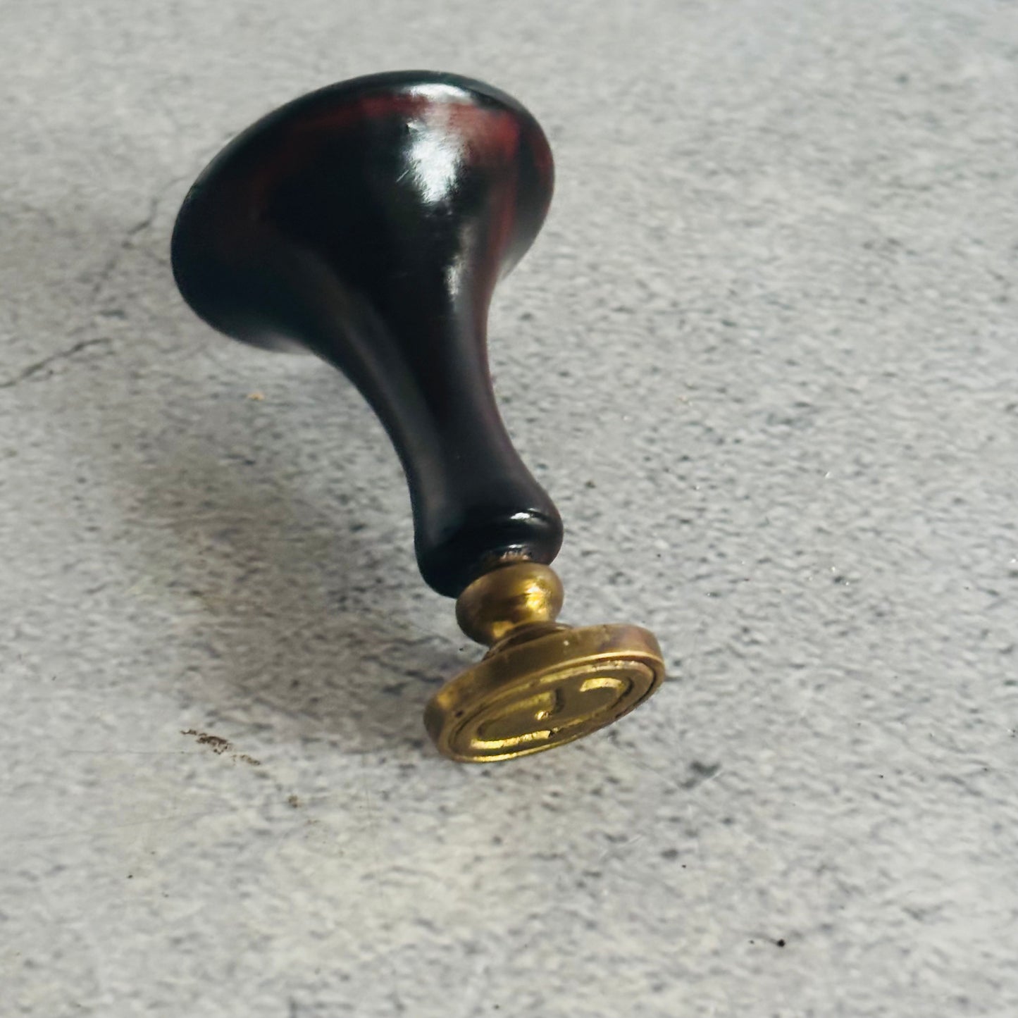 Georgian Treen Lignum Vitae Wax Seal Monogrammed Letter G