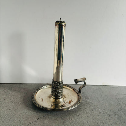 Rare Antique Old Sheffield Plate Spring Loaded Candlestick