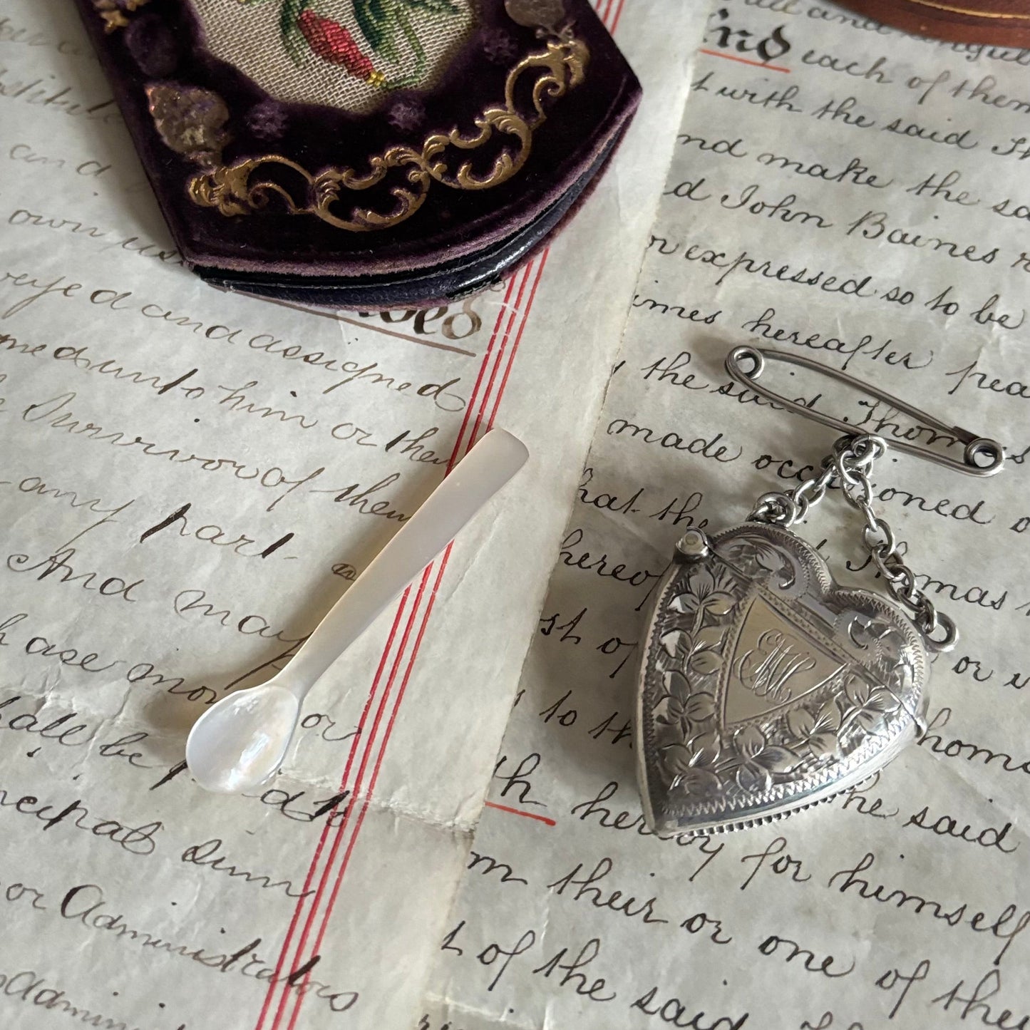 Victorian Silver Vesta In Heart Shape