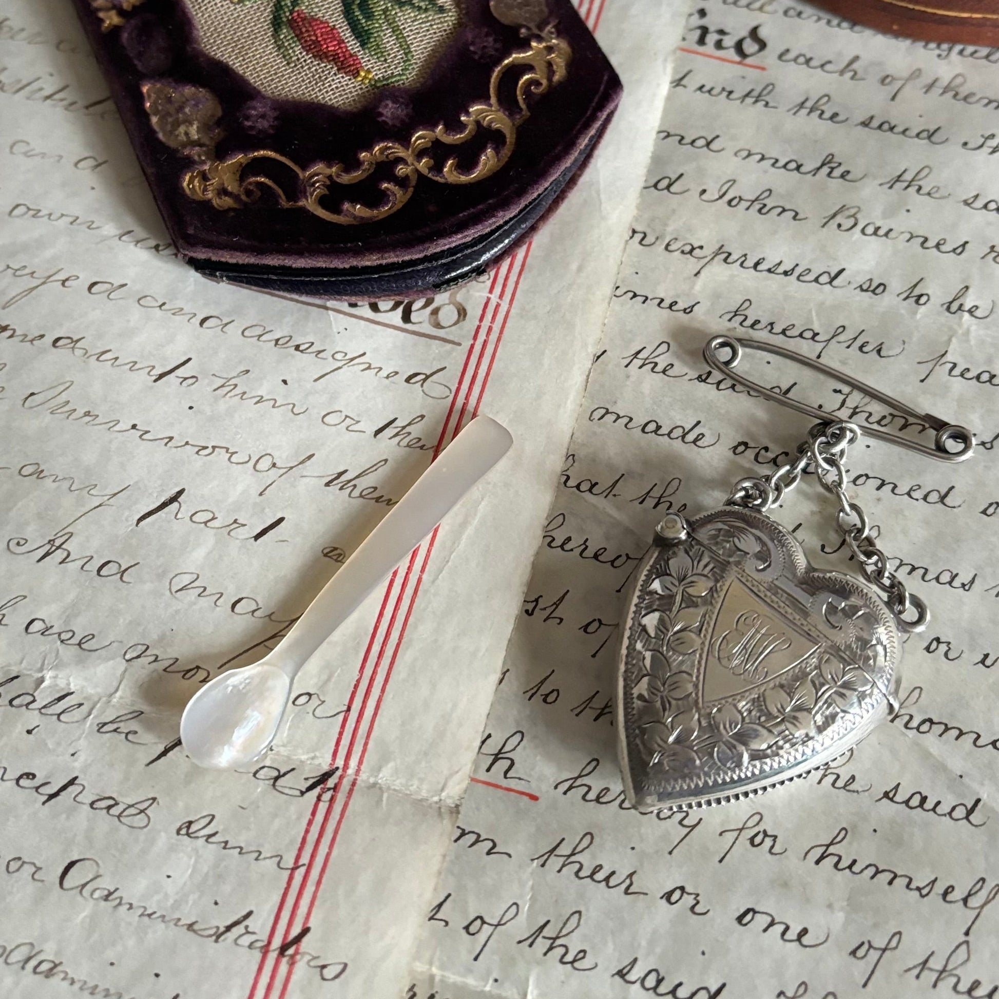 Victorian Silver Vesta In Heart Shape