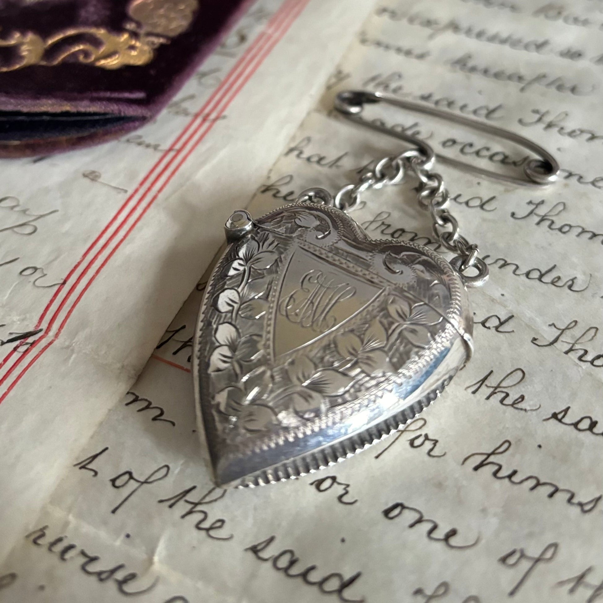 Victorian Silver Vesta In Heart Shape