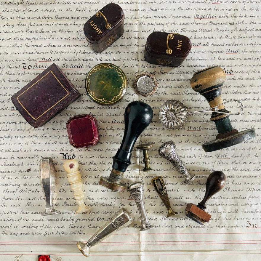 Vintage Ink & Wax Seal Stamps Desk Accessory | The Urban Vintage Affair