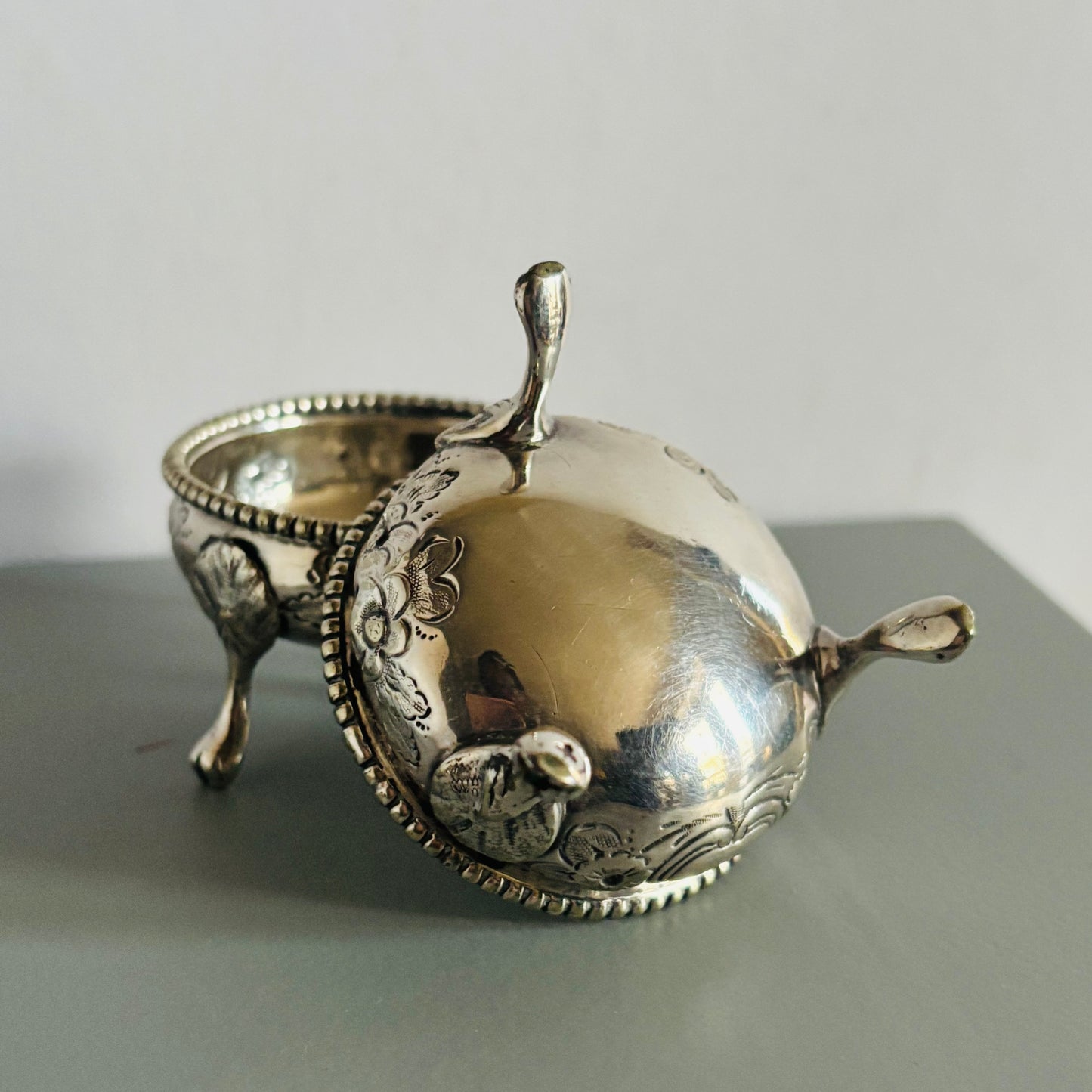 Antique Silver Plated Salts | Adorable Detailed Salts in Silver Plate 