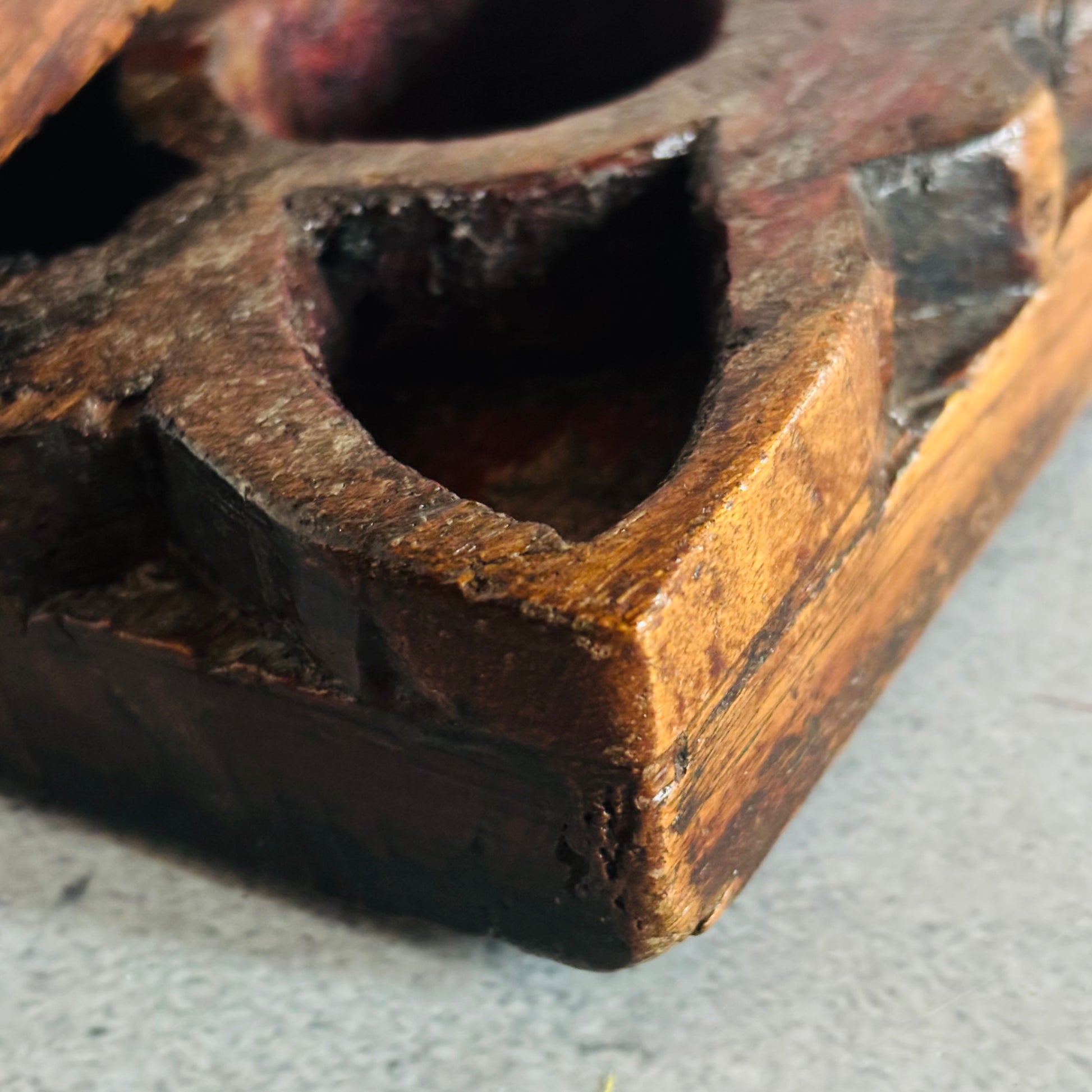 Antique Indian Wooden Spice Box Swivel Lid | The Urban Vintage Affair