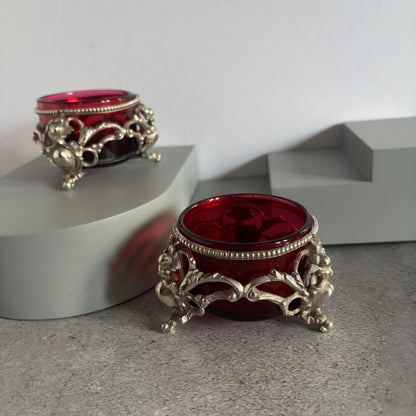 Antique Silver Salts | Beautiful Ruby Glass | The Urban Vintage Affair
