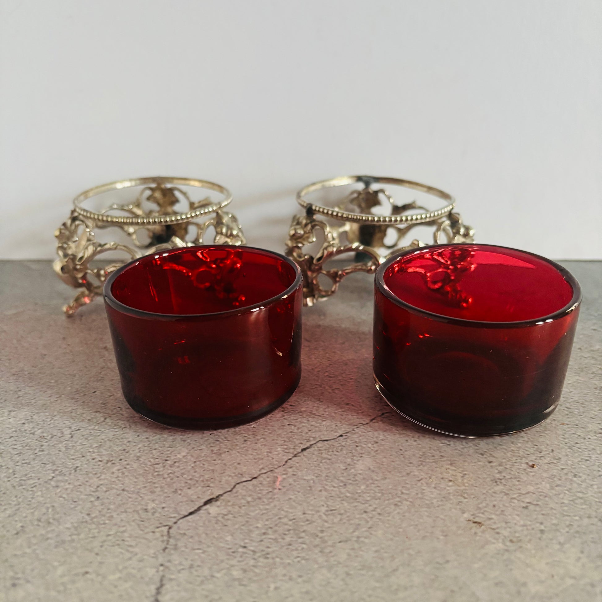 Antique Silver Salts | Beautiful Ruby Glass | The Urban Vintage Affair