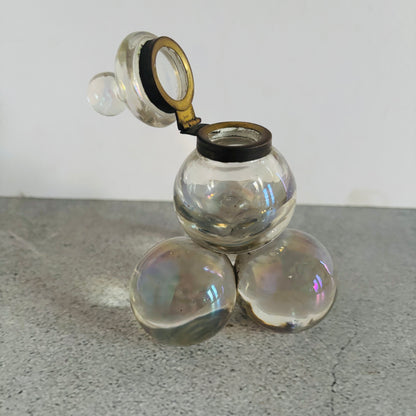Victorian Bohemian Glass Soap Bubble Inkwell | The Urban Vintage Affair