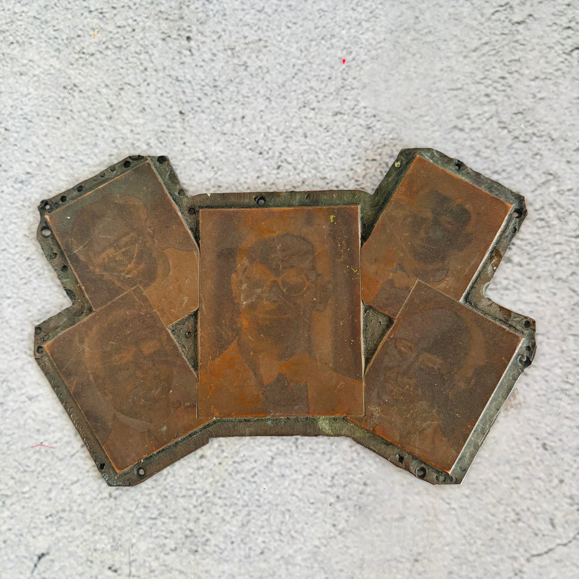 Vintage Copper Printing Plate Portraits of Men |The Urban Vintage Affair