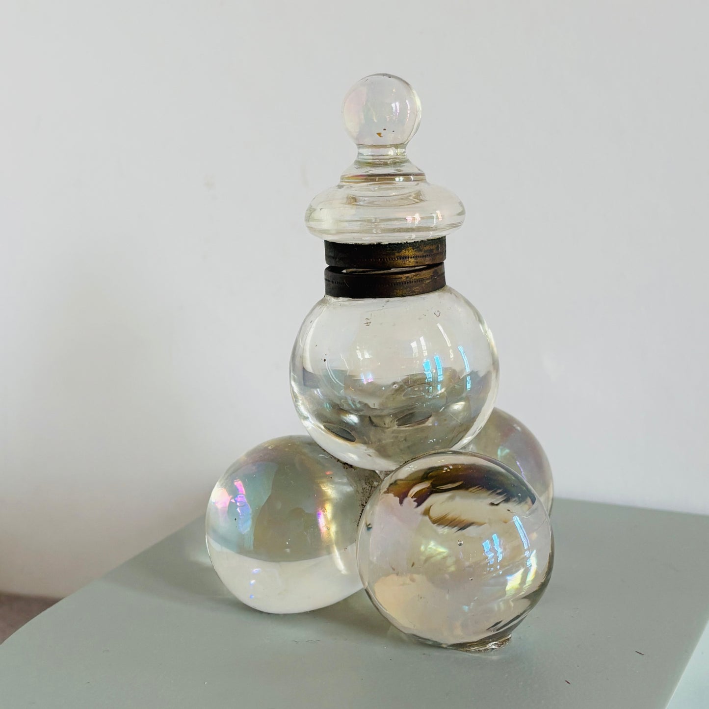 Victorian Bohemian Glass Soap Bubble Inkwell | The Urban Vintage Affair