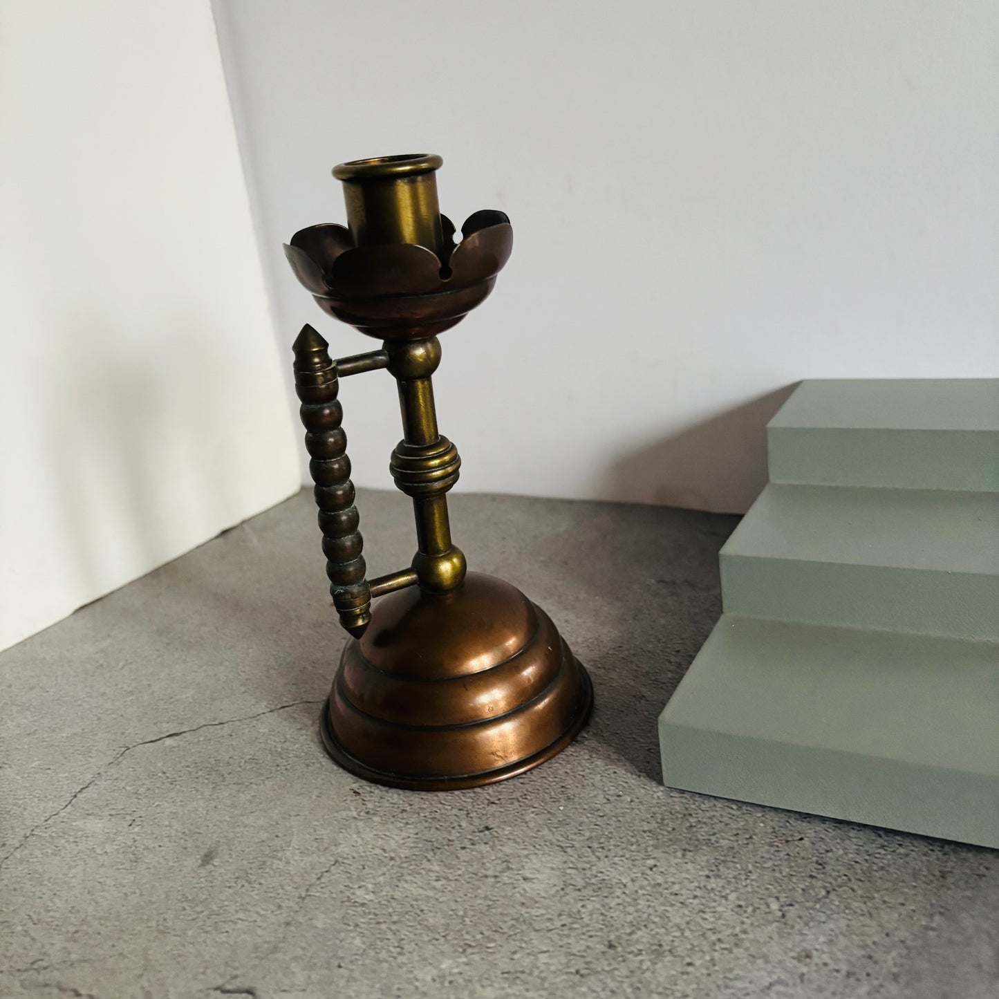 Arts & Crafts Christopher Dresser Copper and Brass Candlestick