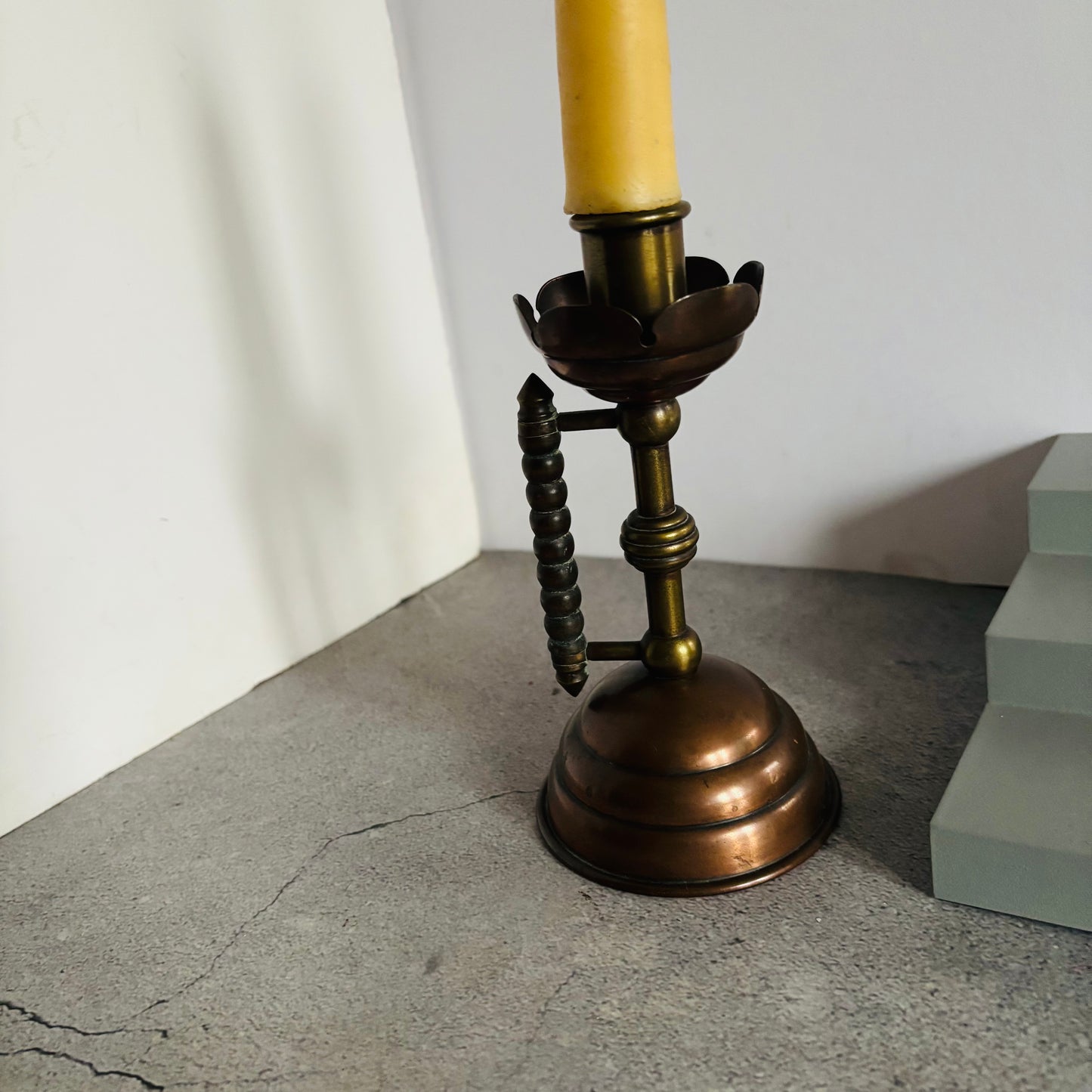 Arts & Crafts Christopher Dresser Copper and Brass Candlestick