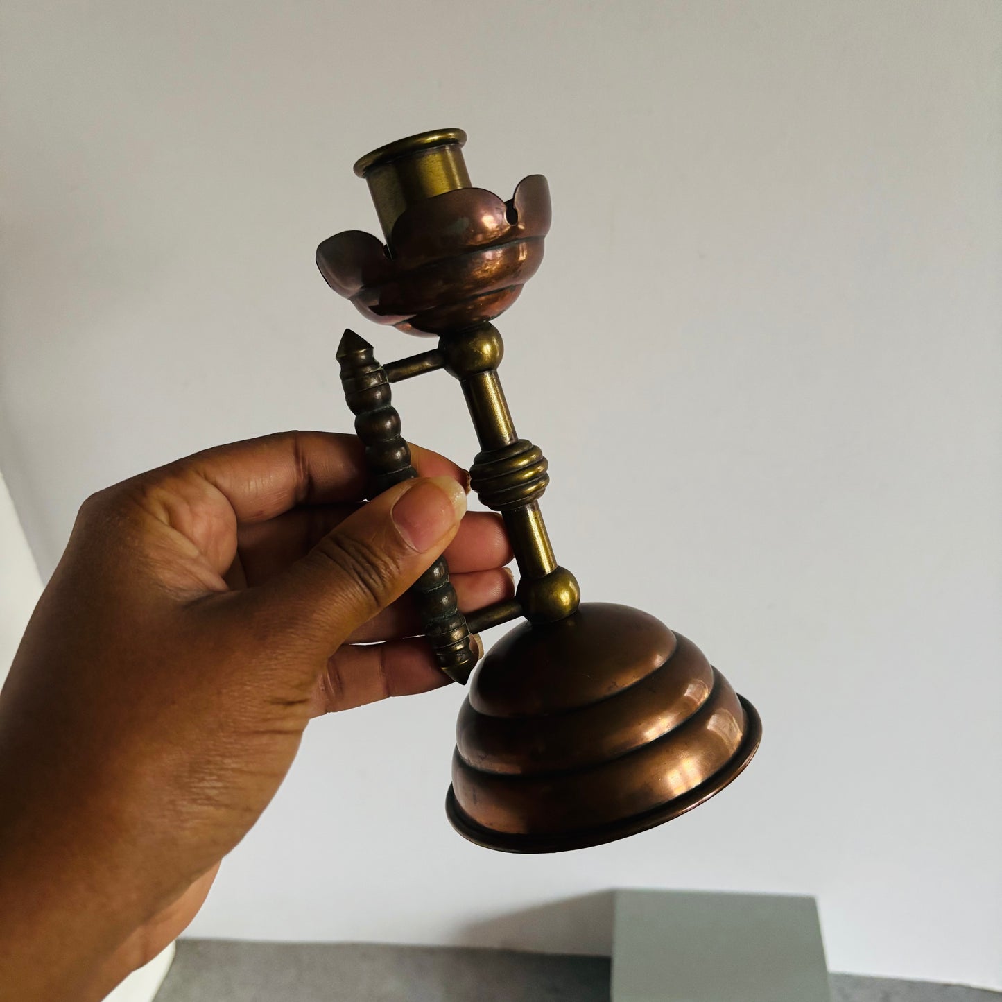 The Director Rhys -  Arts & Crafts Copper and Brass Candlestick