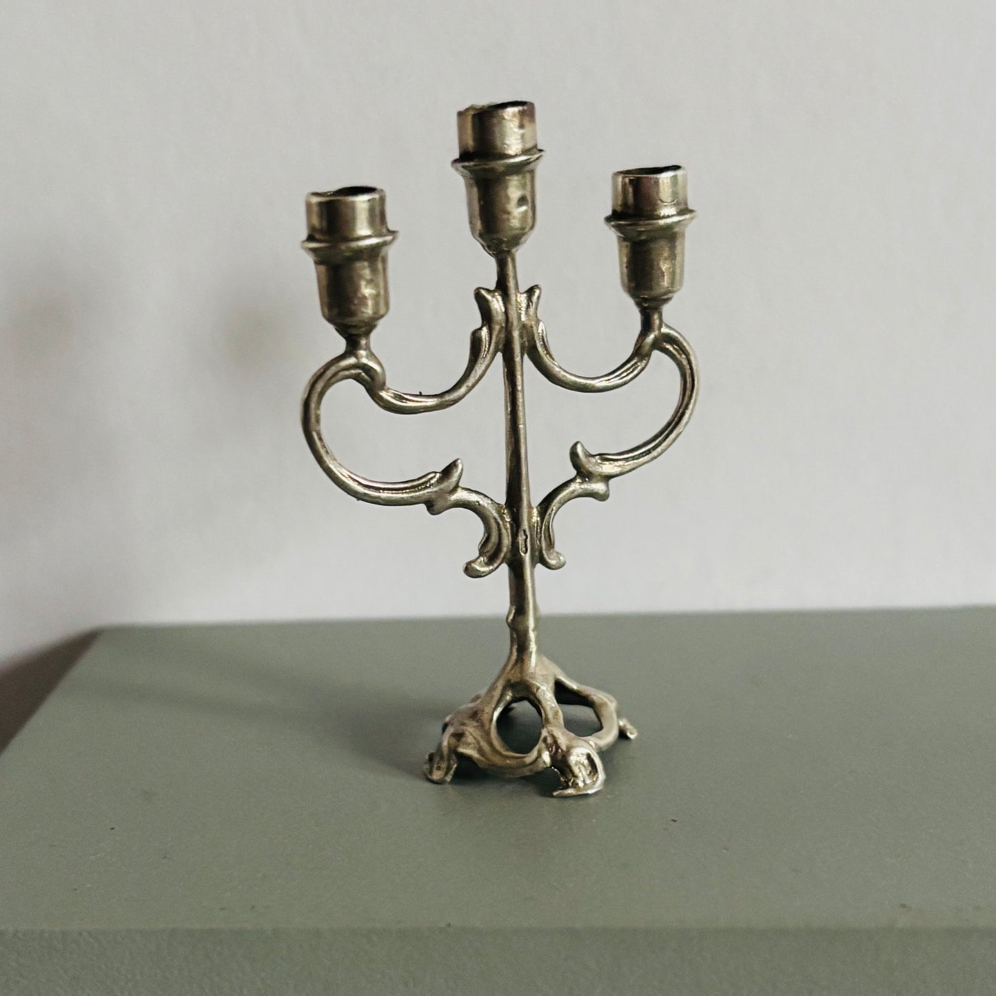 Antique Silver Miniature Dolls House Candelabra