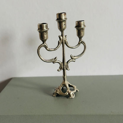 Antique Silver Miniature Dolls House Candelabra