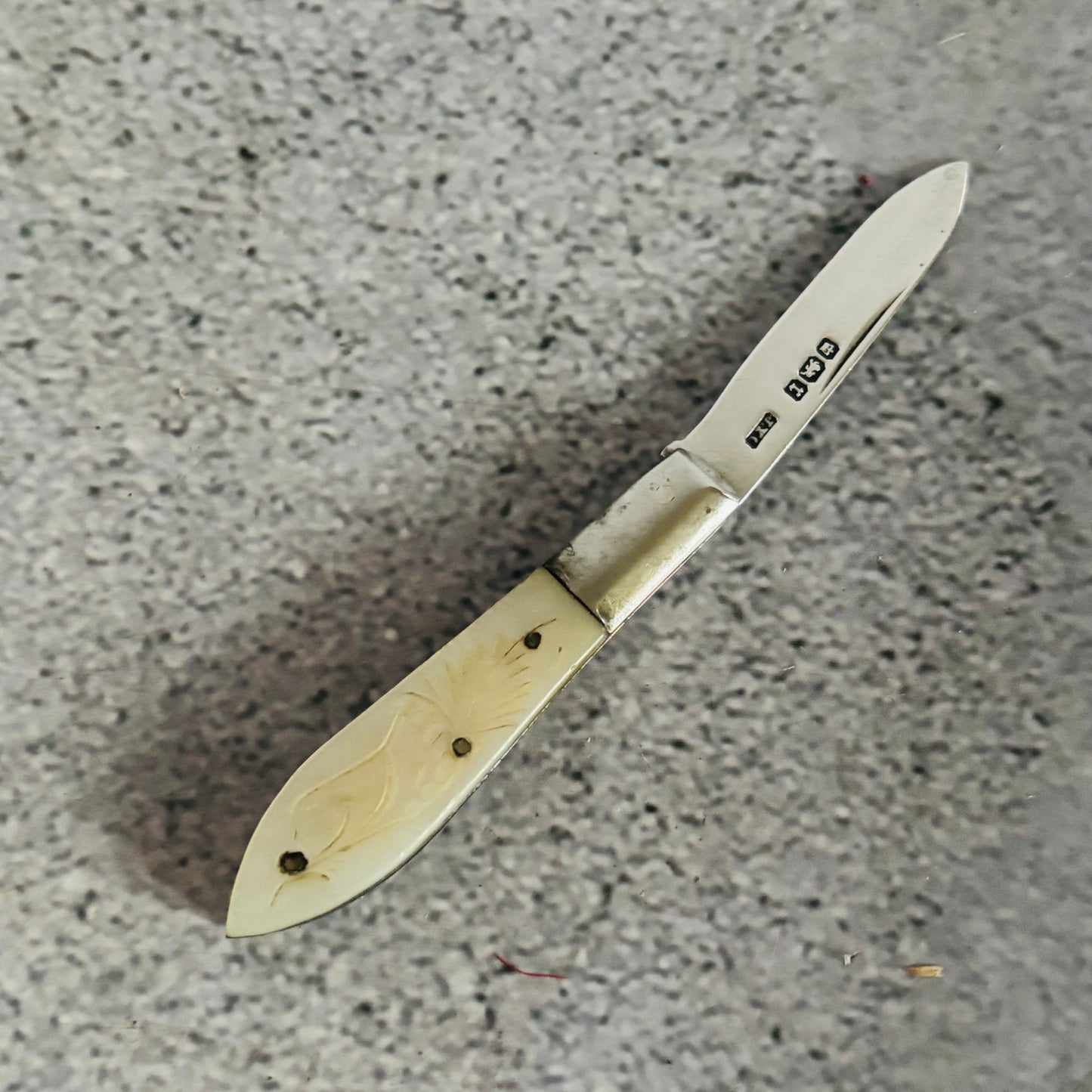 Antique Silver and Mother of Pearl Folding Fruit Knife