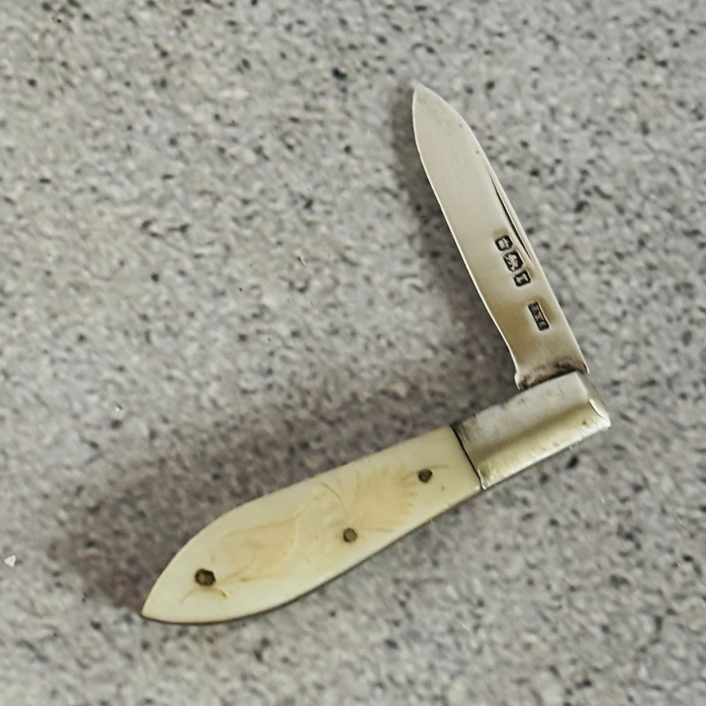 Antique Silver and Mother of Pearl Folding Fruit Knife
