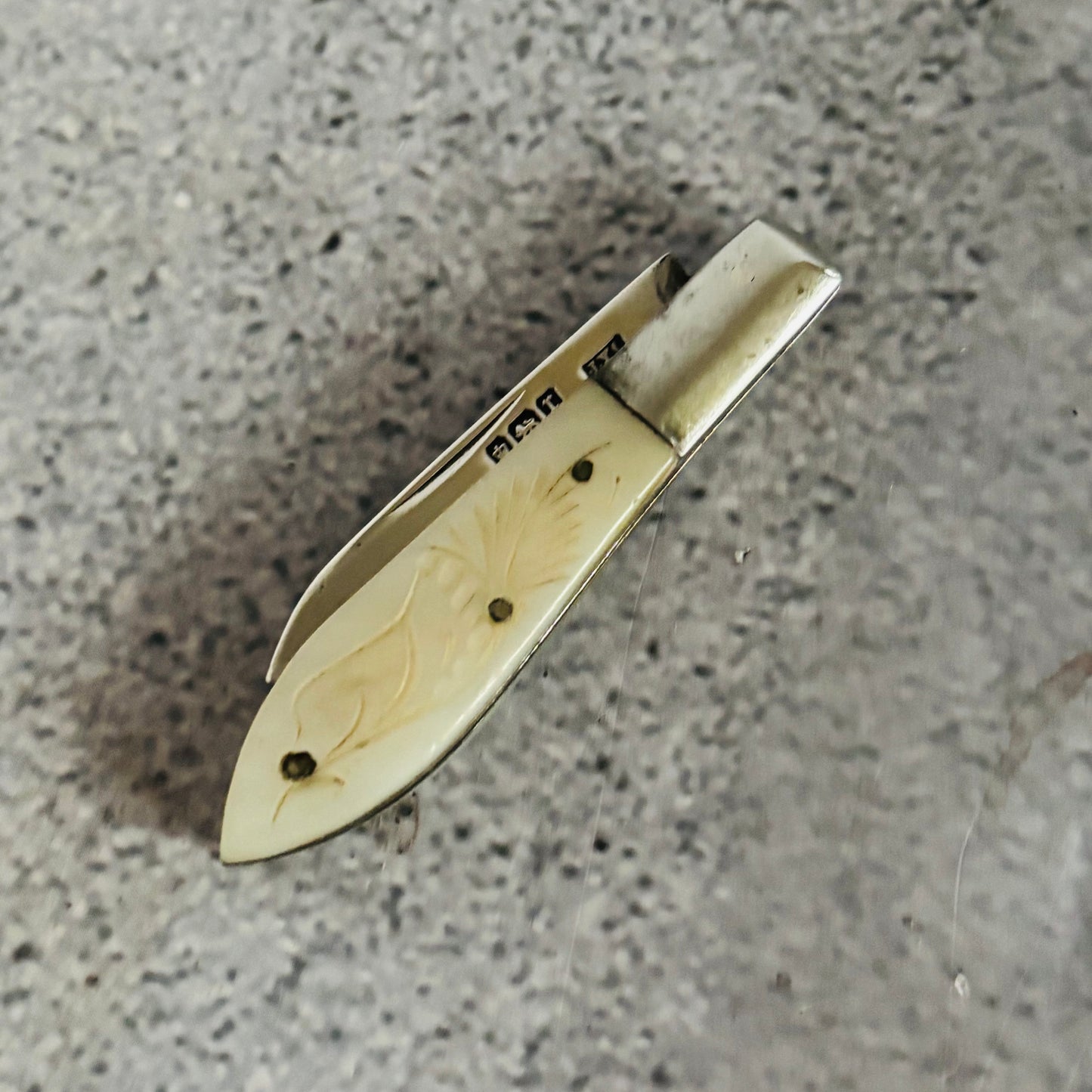 Antique Silver and Mother of Pearl Folding Fruit Knife