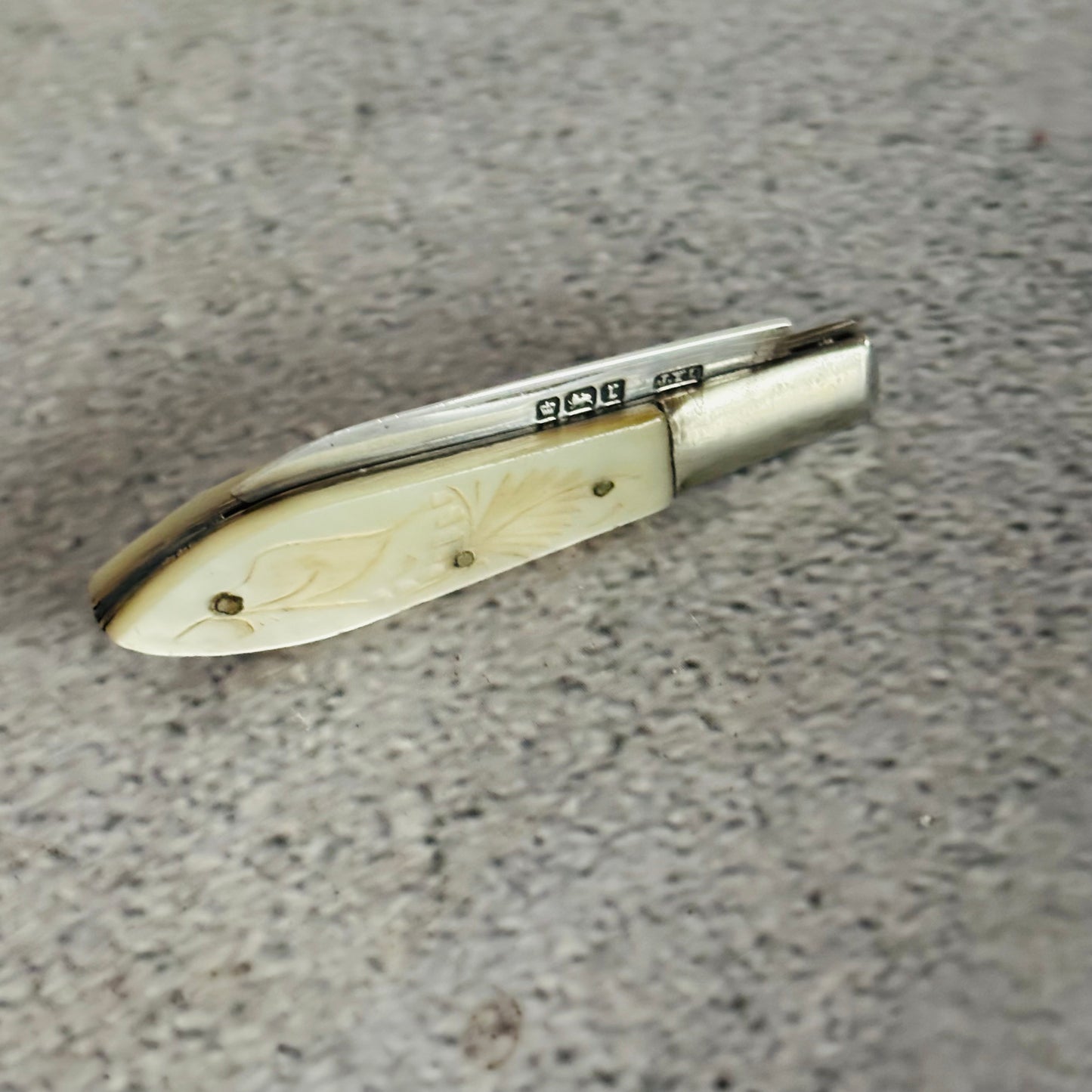 Antique Silver and Mother of Pearl Folding Fruit Knife