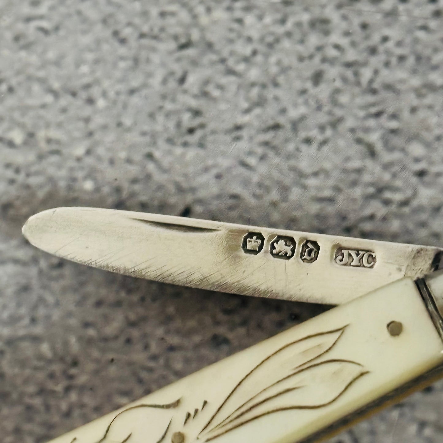 Antique Silver and Mother of Pearl Folding Fruit Knife