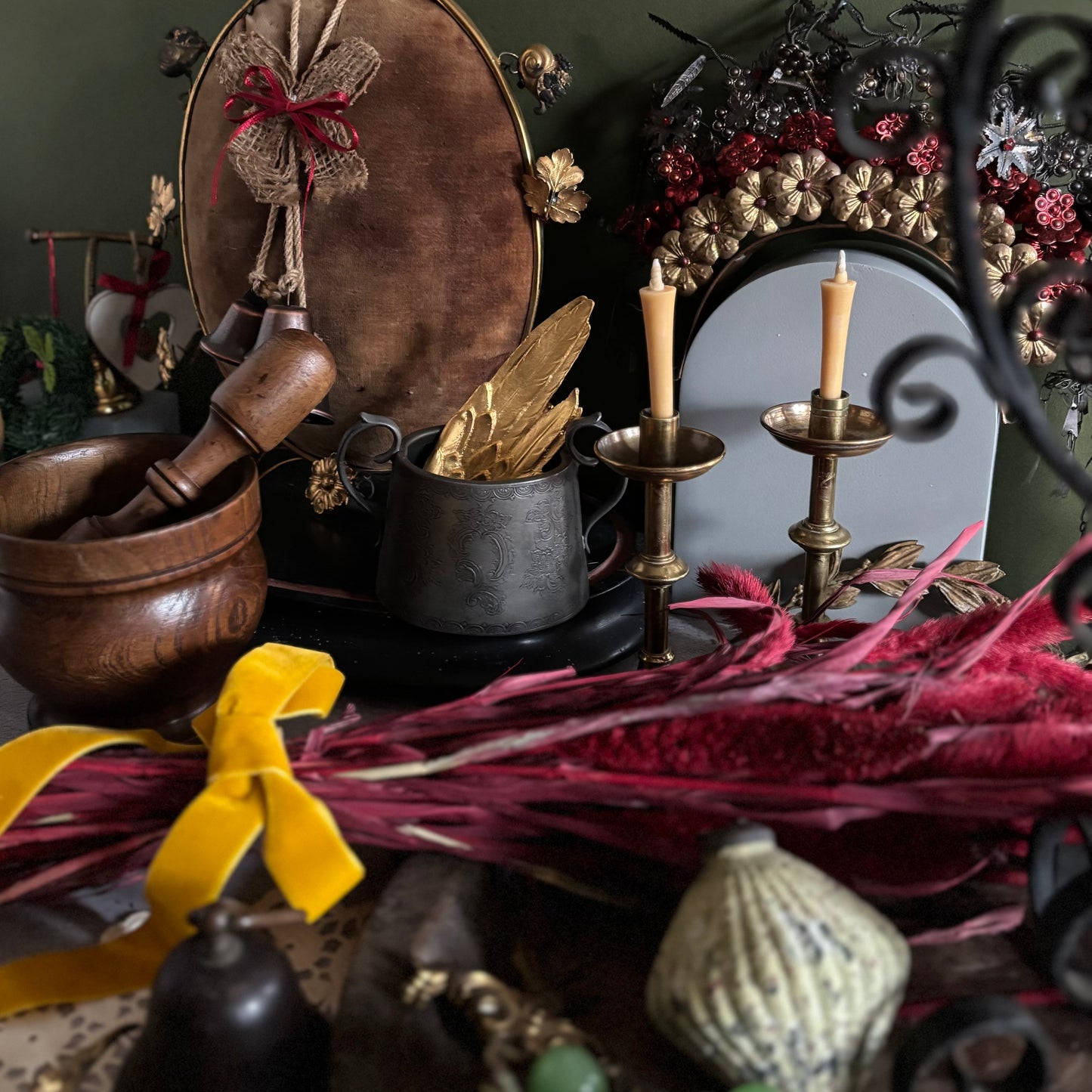 The Director Tim - Antique Wooden English Treen Mortar and Pestle