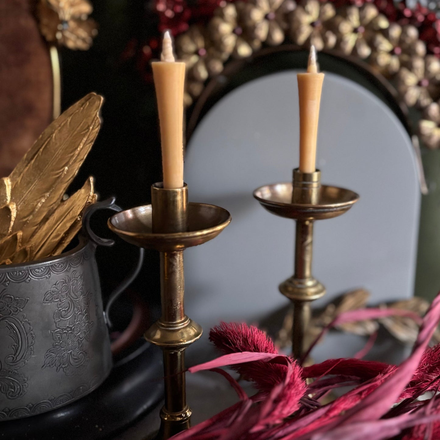 Georgian Brass Small Candlesticks | The Urban Vintage Affair