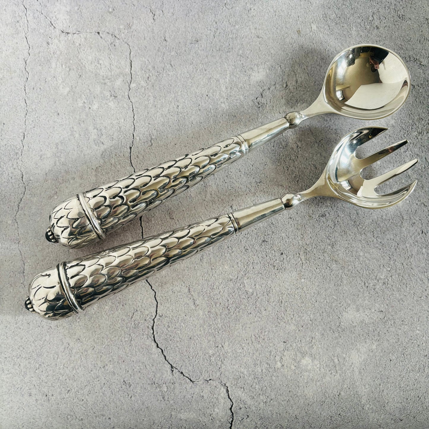 Vintage Silver Plate Serving Spoons | Salad Servers 