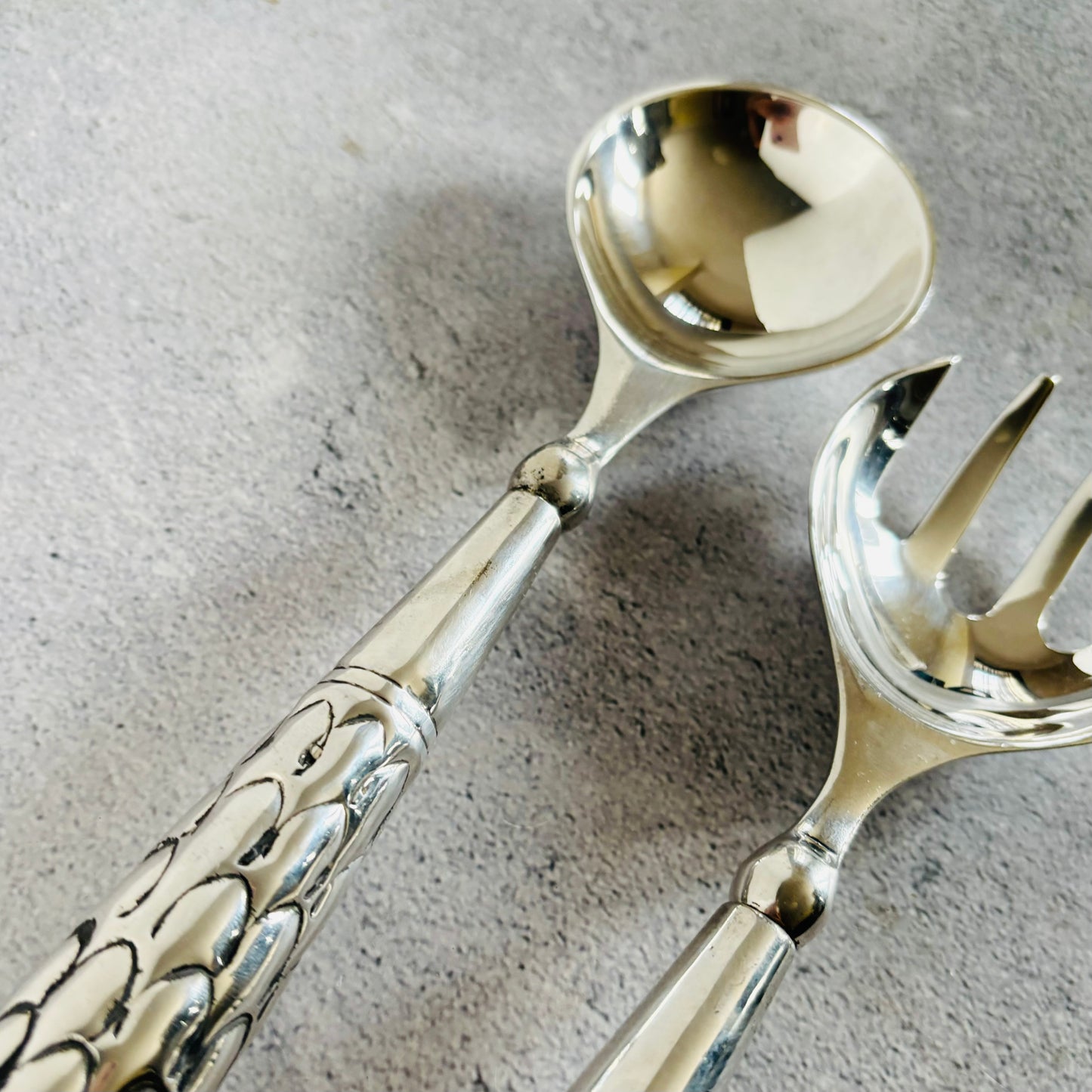 Vintage Silver Plate Serving Spoons | Salad Servers 