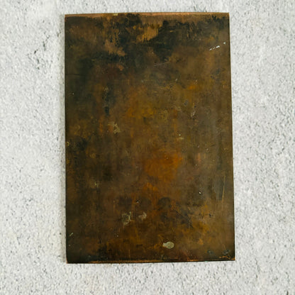Antique Etched Copper Printing Plate Of Coat of arms for the Platt family