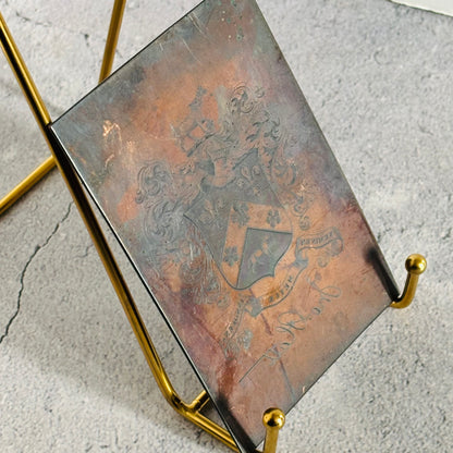 Antique Etched Copper Printing Plate Of Coat of arms for the Platt family