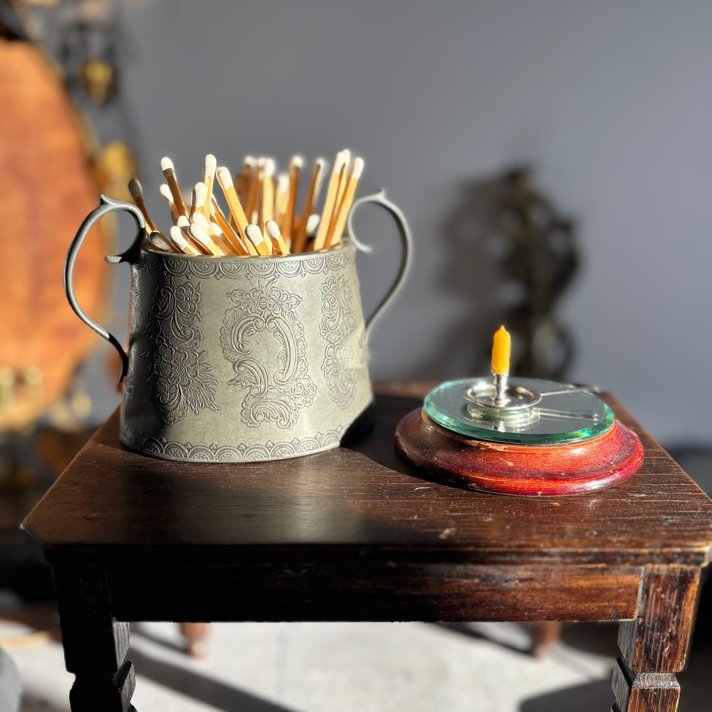 Master Sandy -Antique Pewter Sugar Bowl