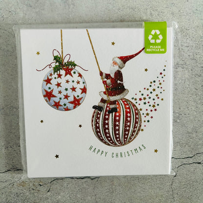 Lupus UK Christmas Cards Pack of 10 - Santa Bauble