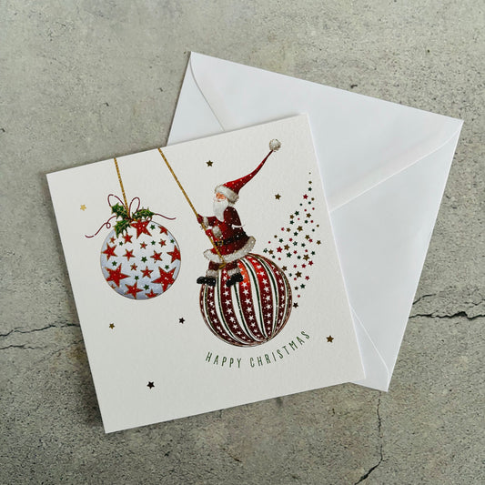 Lupus UK Christmas Cards Pack of 10 - Santa Bauble