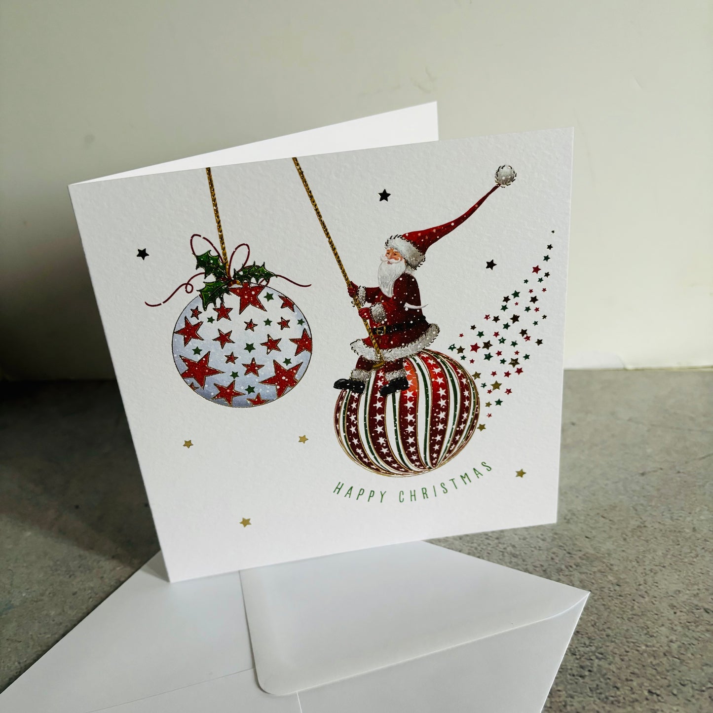 Lupus UK Christmas Cards Pack of 10 - Santa Bauble