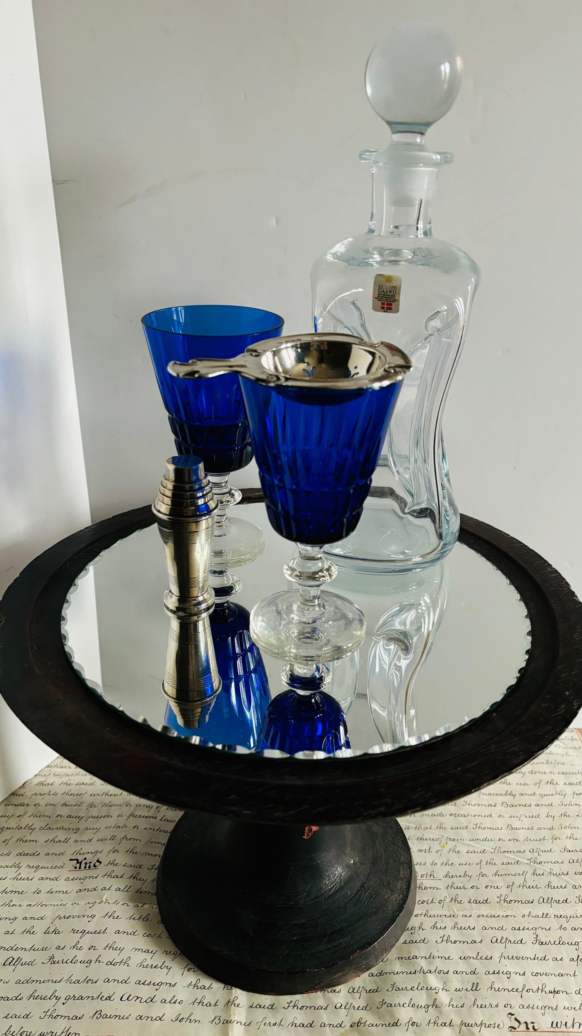 Vintage Cobalt Blue Vintage Wine | Cocktail Glasses