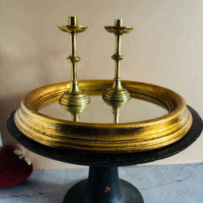 Vintage Italian Gilt Wooden Frame Round Mirror | The Urban Vintage Affair