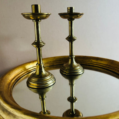 Georgian Brass Small Candlesticks | The Urban Vintage Affair