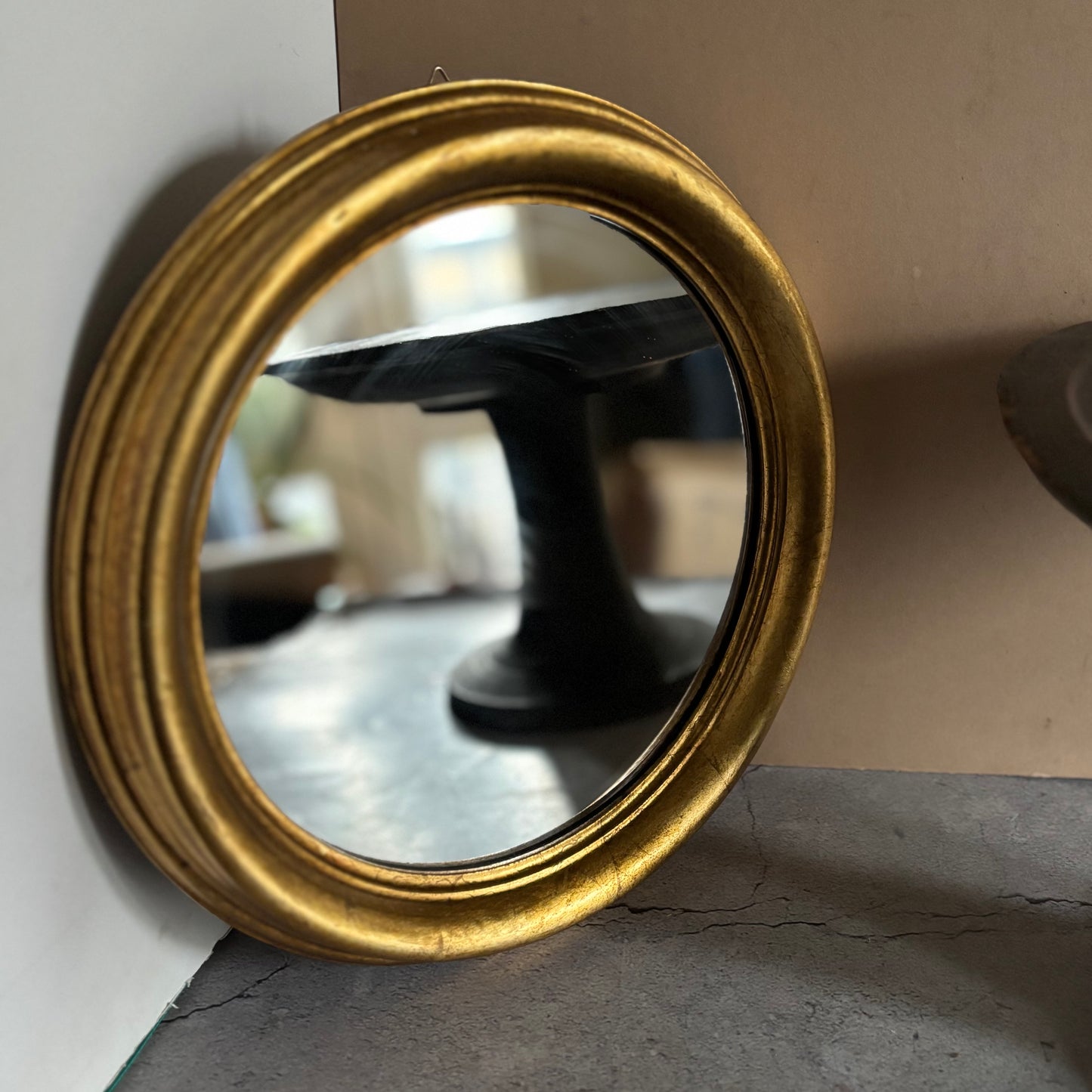 Vintage Italian Gilt Wooden Frame Round Mirror | The Urban Vintage Affair