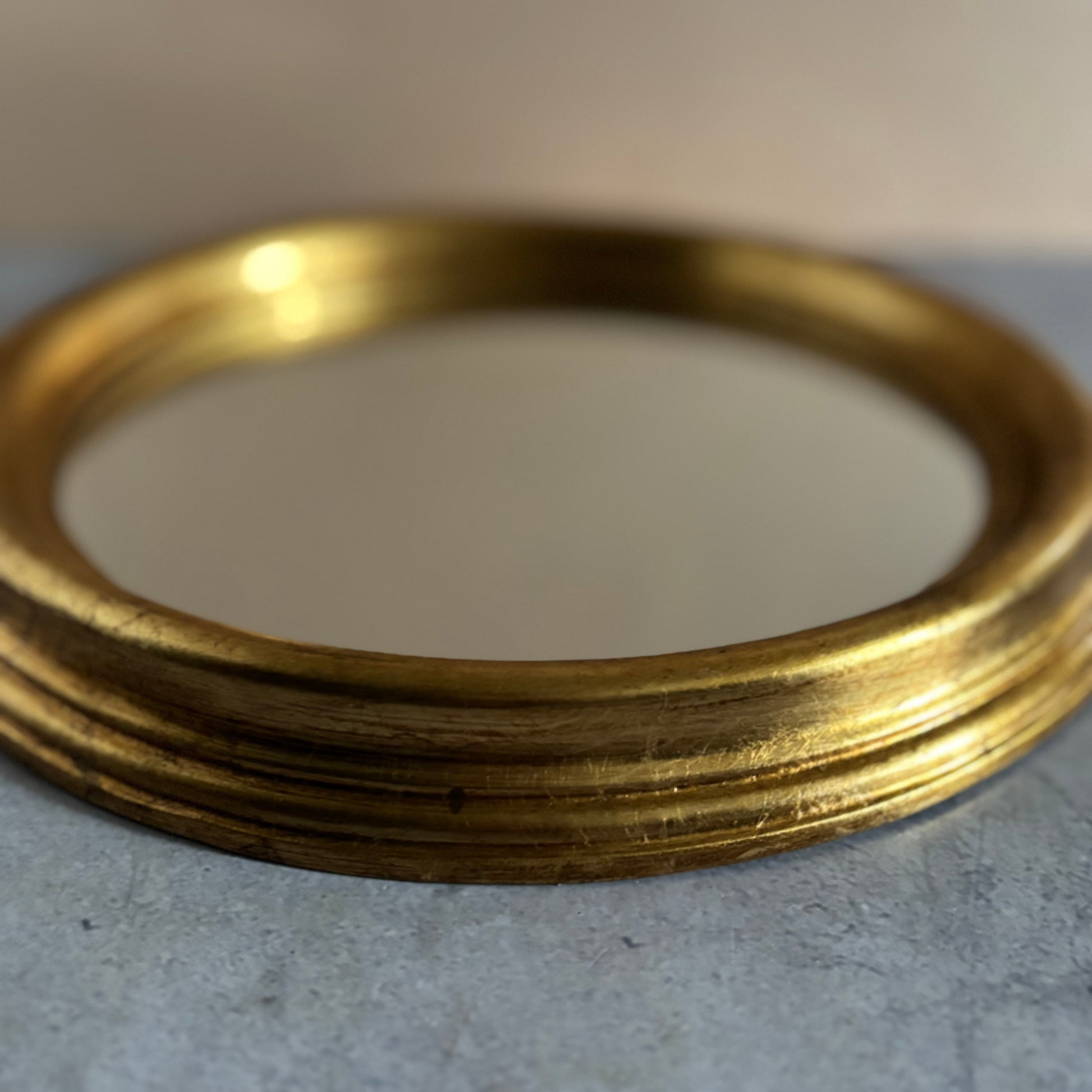 Vintage Italian Gilt Wooden Frame Round Mirror | The Urban Vintage Affair