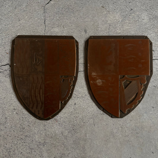 Antique Etched Copper Royal Shield Printing Plates