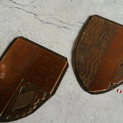 Antique Etched Copper Royal Shield Printing Plates