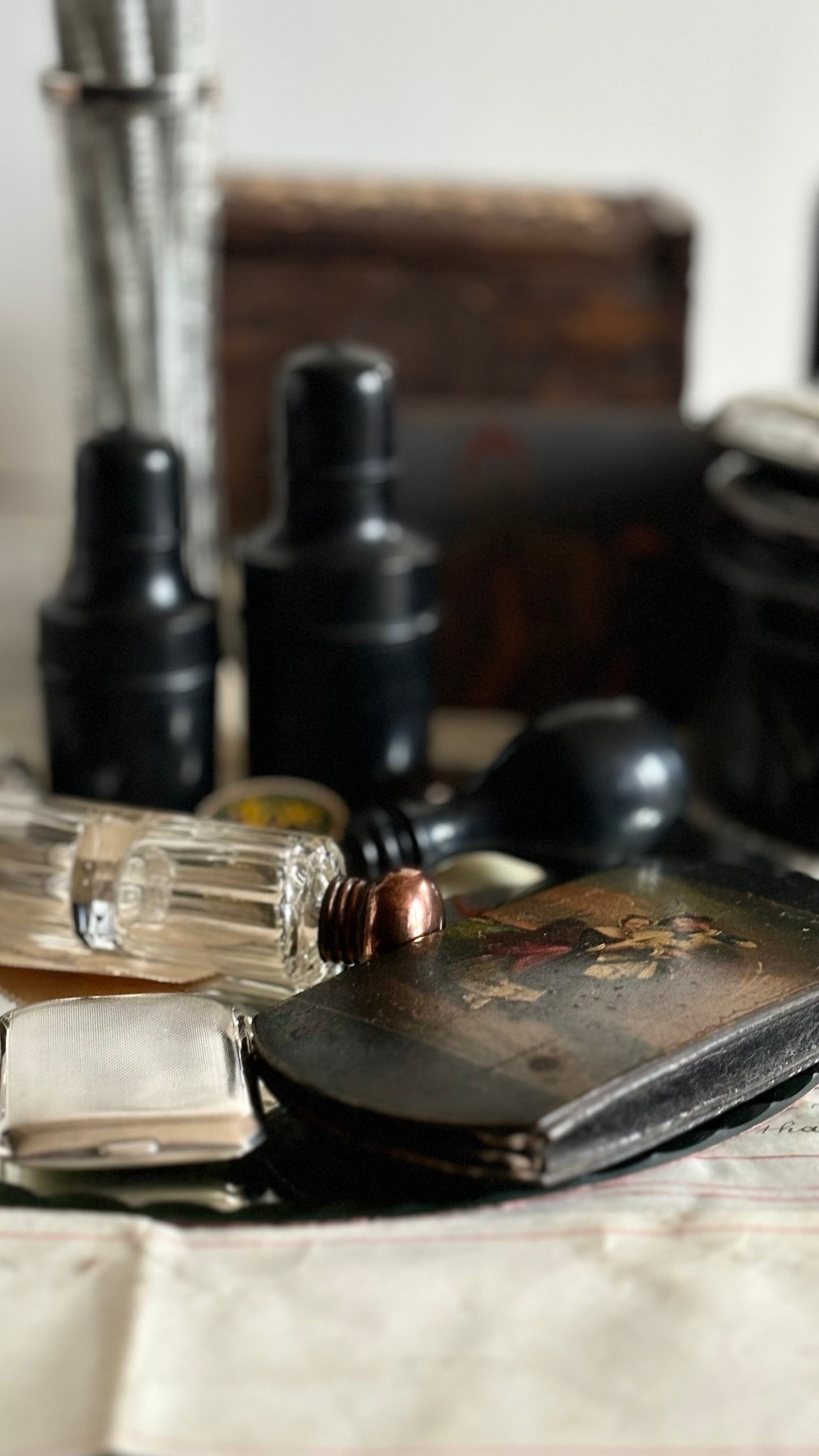 The Artist Carmel - Antique Travel Scent Bottle and Case