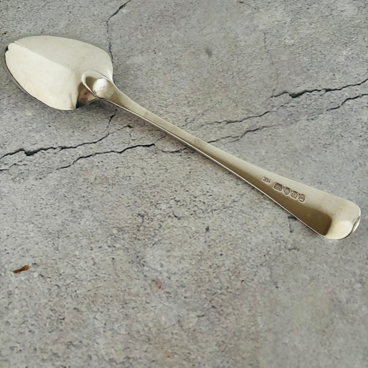 Georgian Silver Engraved Serving Spoon | Old Soup Spoon