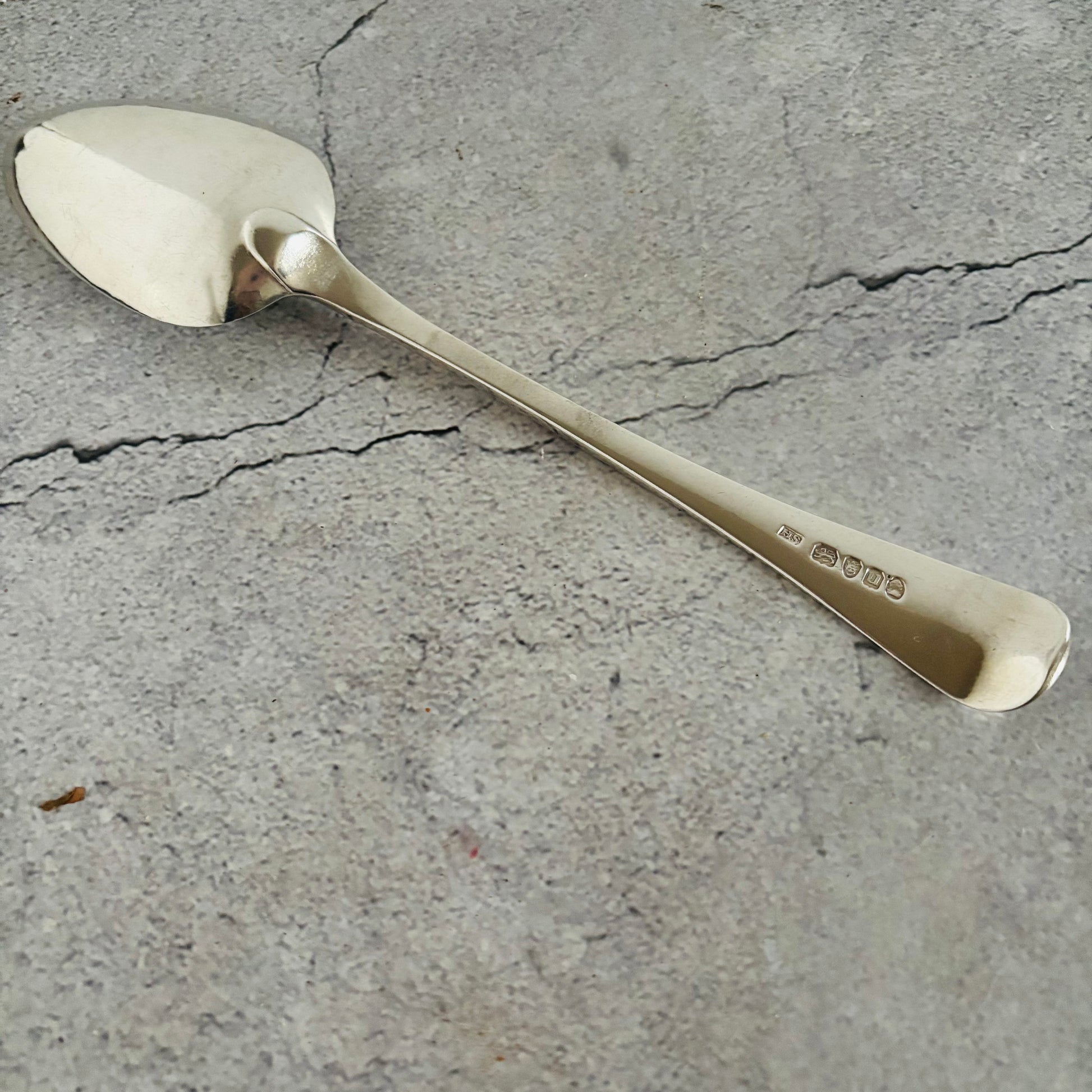 Georgian Silver Engraved Serving Spoon | Old Soup Spoon