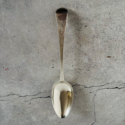 Georgian Silver Engraved Serving Spoon | Old Soup Spoon
