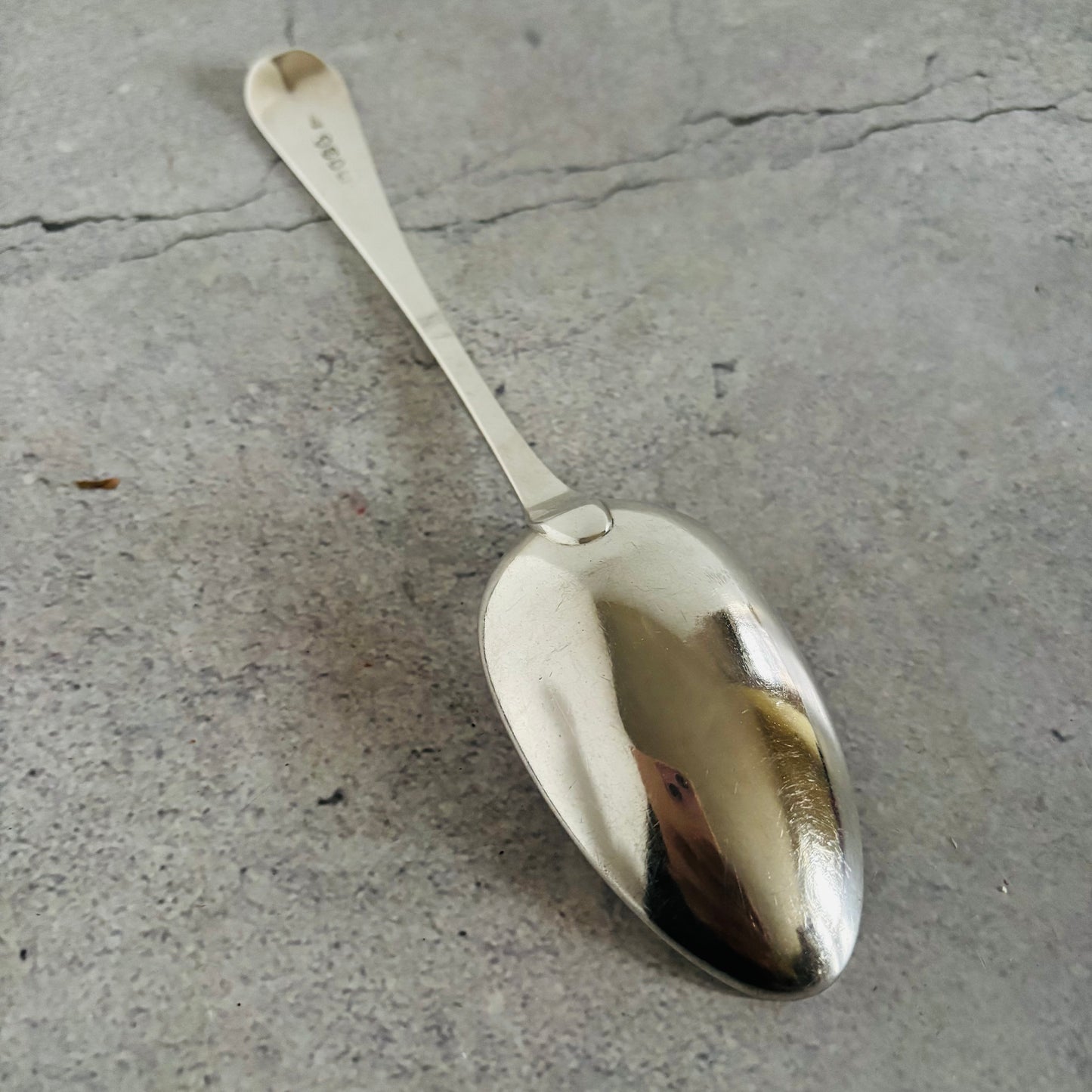 Georgian Silver Engraved Serving Spoon | Old Soup Spoon
