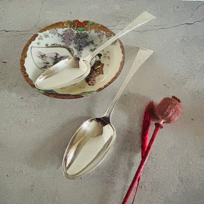 Georgian Silver Engraved Serving Spoon | Old Soup Spoon